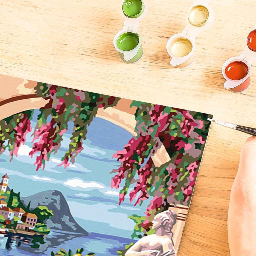Ravensburger CreArt 25963 - Lac Majeur - Peinture par numéro d'adultes, Set de Peinture à Faire soi-même avec Pinceau et peintures acryliques, Cadeau pour Femmes et Hommes, Peinture pour Adultes