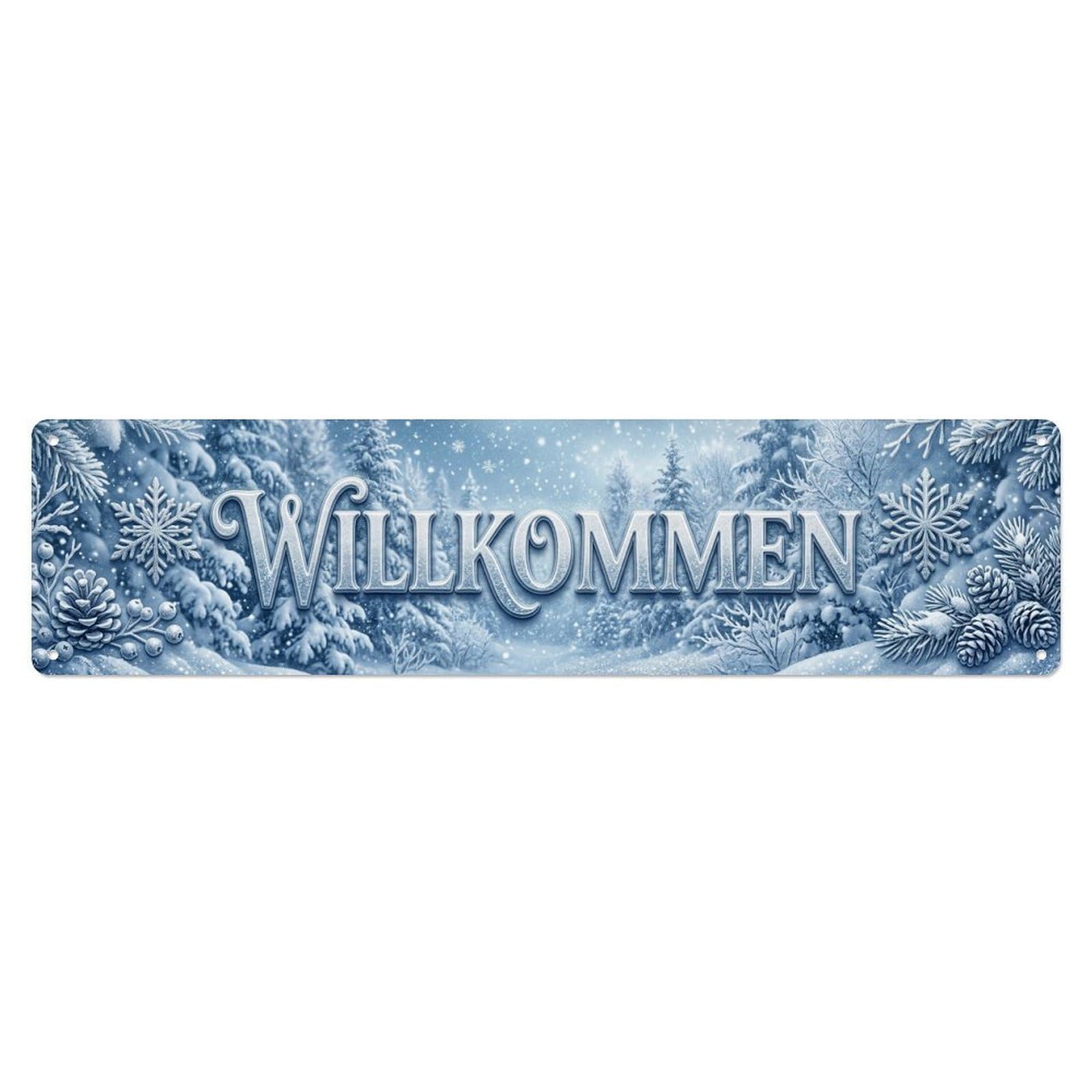 Winter Wonderland Snowy Welcome Metal Tin Sign