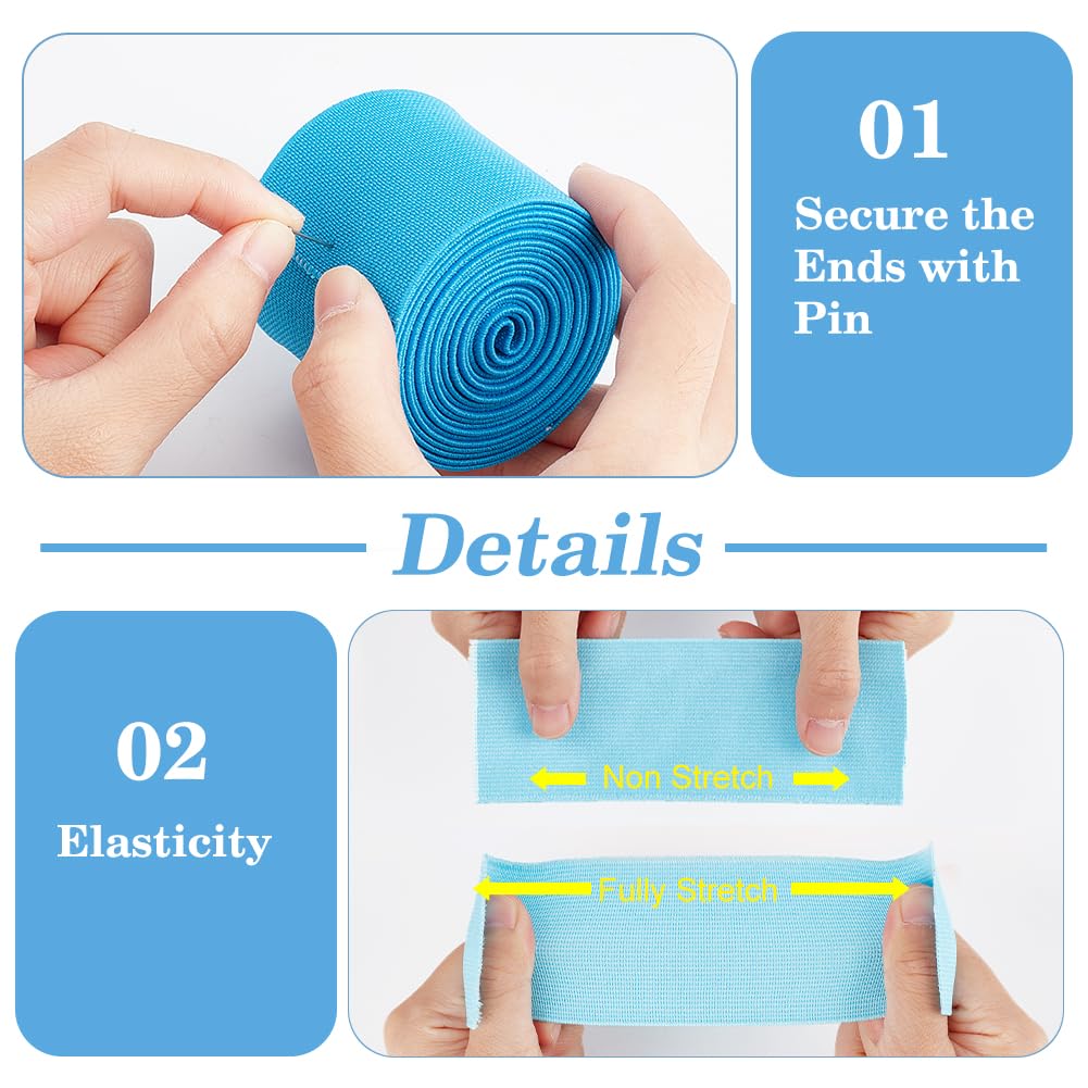 BENECREAT Bande élastique Plate En Tissu Pour Couture Et Loisirs Créatifs Noir 20 Cm X 4 M