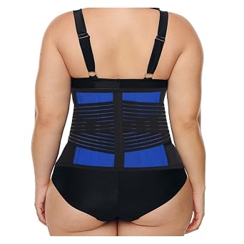 Large Size S-6XL Lower Back Brace Waist Support Belt Lumbar Decompression Abdominal Pain Relief Body Shaper Belt Post Surgery Girdles For Men And Women Color Blue, Size 4X-Large