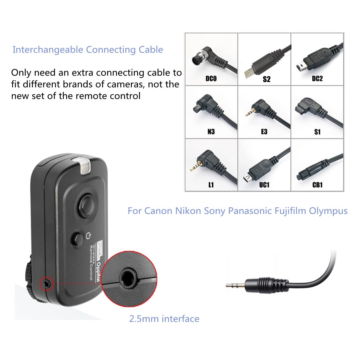 Pixel S2 Scatto Remoto 328ft Telecomando wireless per Sony Alpha 7ii a7iii a7Rii a7Riii a7Riv a7S a1 a9 a9ii a6600 a6500 a6400 a6300 a6100 a6000 a5000 RX100II RX10 RX0 a68 a58 ZV-1 HX99 HX400 QX1