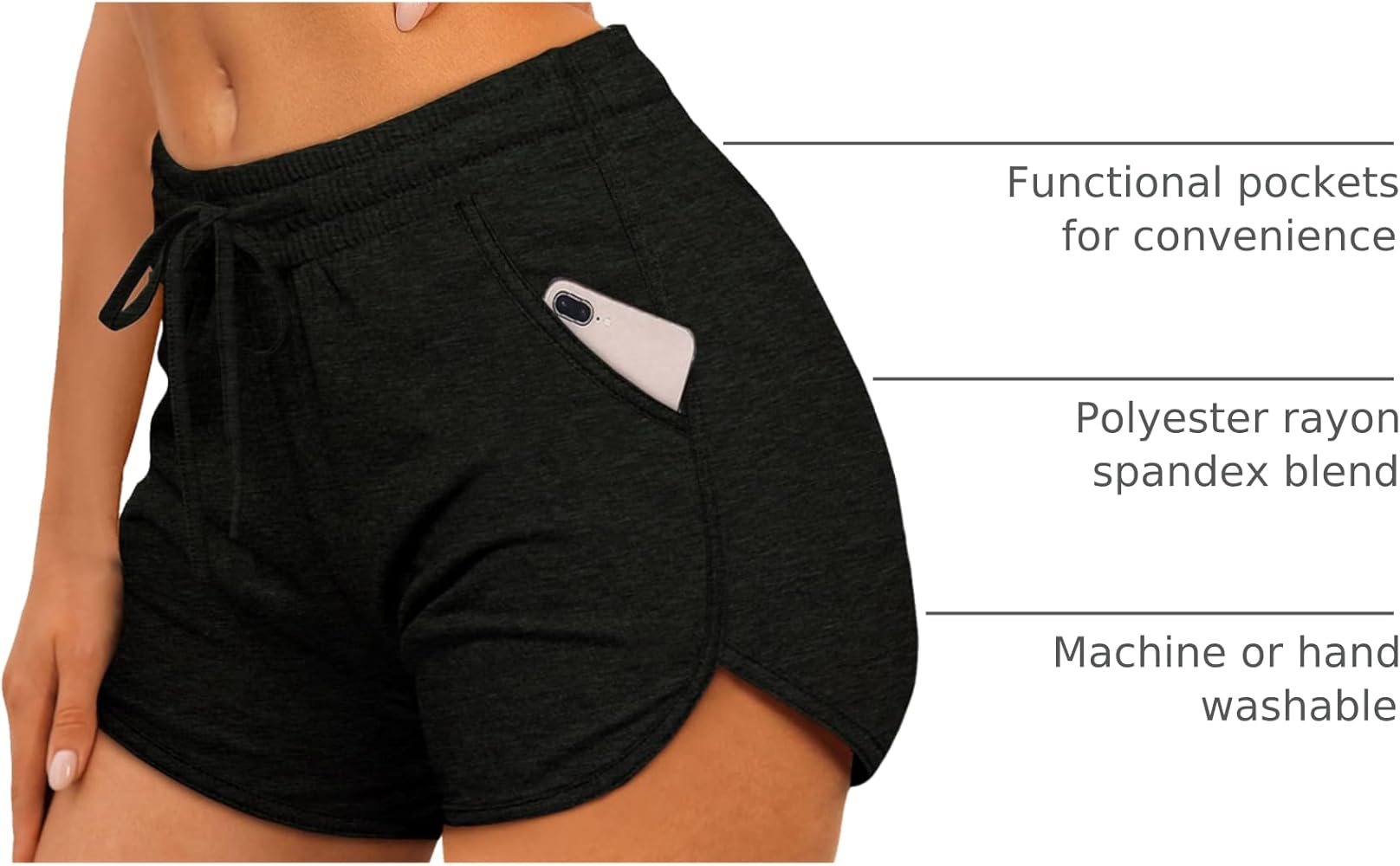 Aloodor Shorts for Women Running Biker Shorts with Pockets