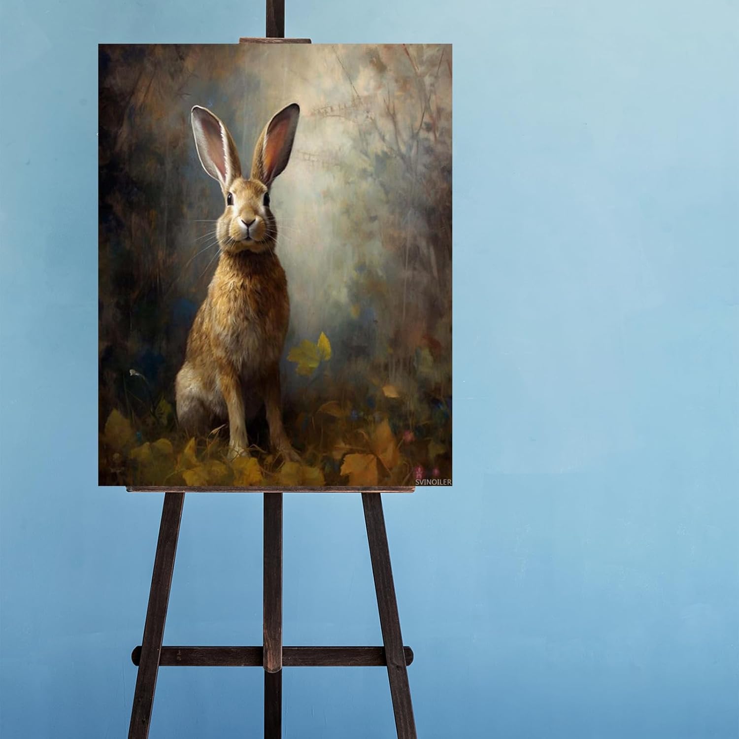 SVINOILER Paint by Numbers Kits Rabbit Bunny Paint by Numbers for Adults DIY Oil Painting Gift Kits Pre Printed, 40x50cm No Frame