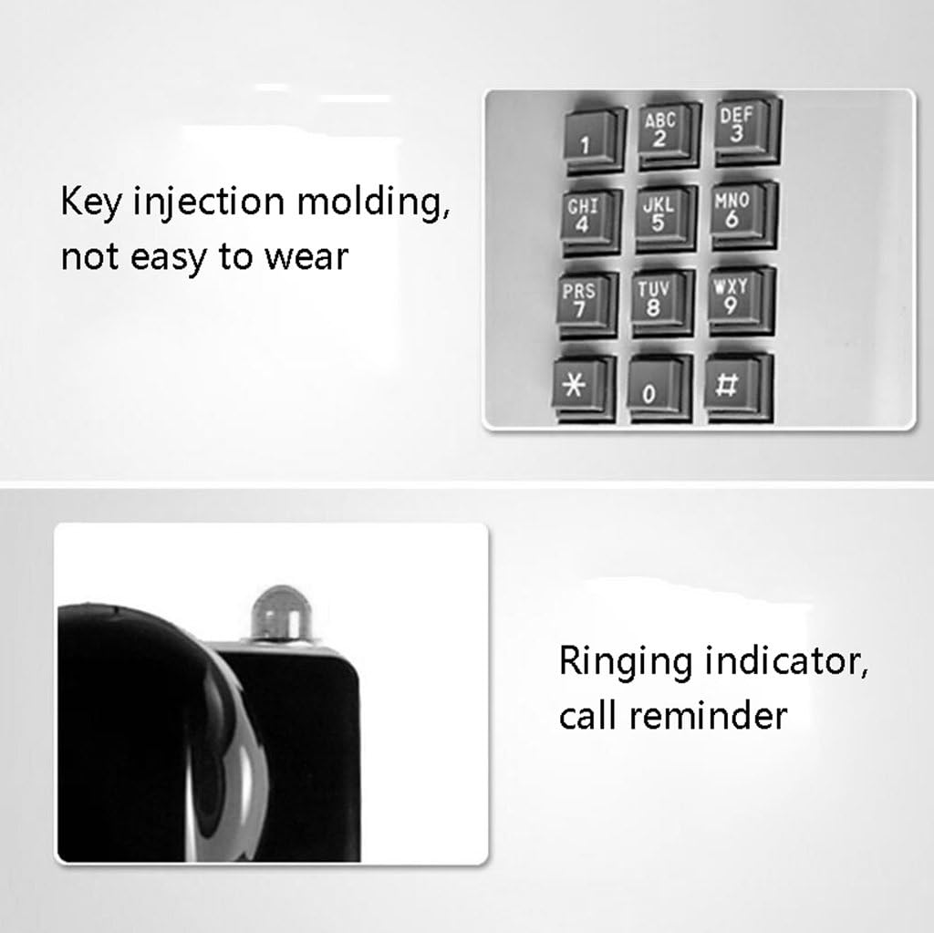 Wall Hanging Phone Antique Phone/Classic Retro Bathroom Phone/Metal Ringtone Phone Classic WD (Red b) (Red b)