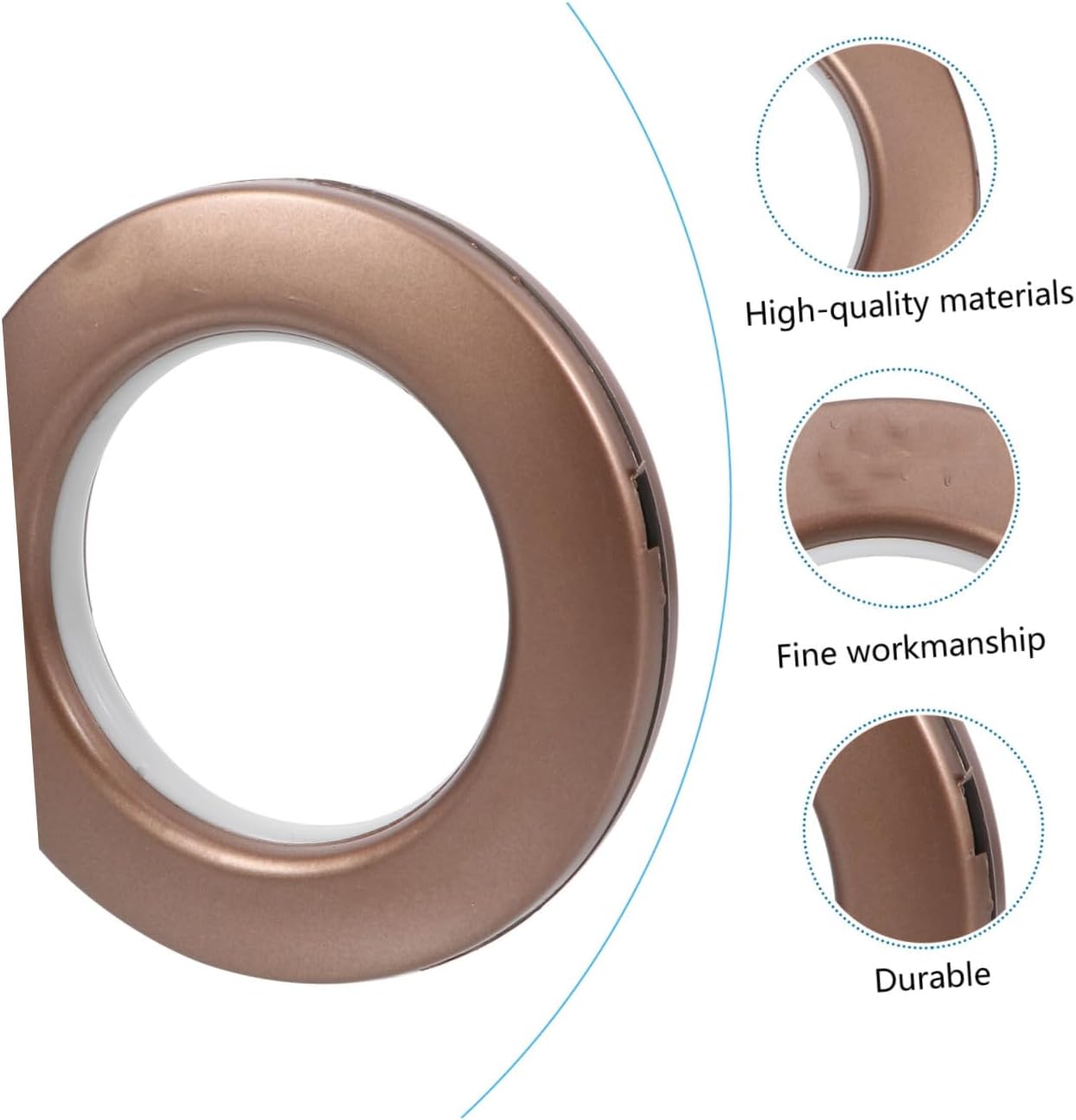 Curtain Grommets Set 75pcs Drapery Eyelet Rings Noise Roman Ring Sliding No-Tool Installation