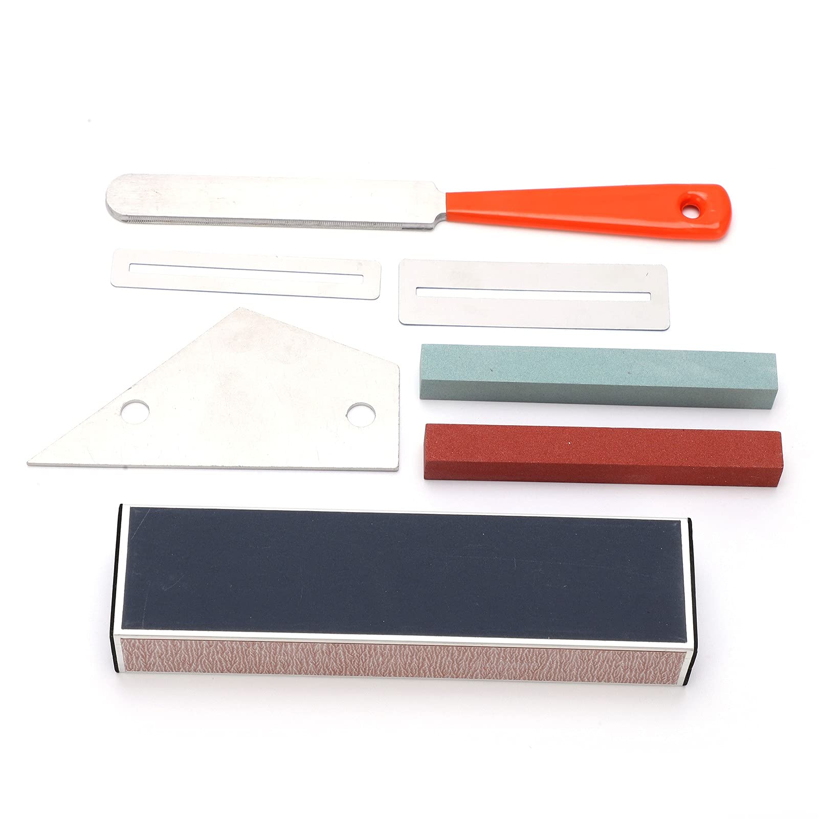 Jeffergarden Kit de Herramientas de Reparación de Guitarra Profesional con Lima de Coronación Nivelación de Trastes y Accesorios de Pulido Acero Inoxidable