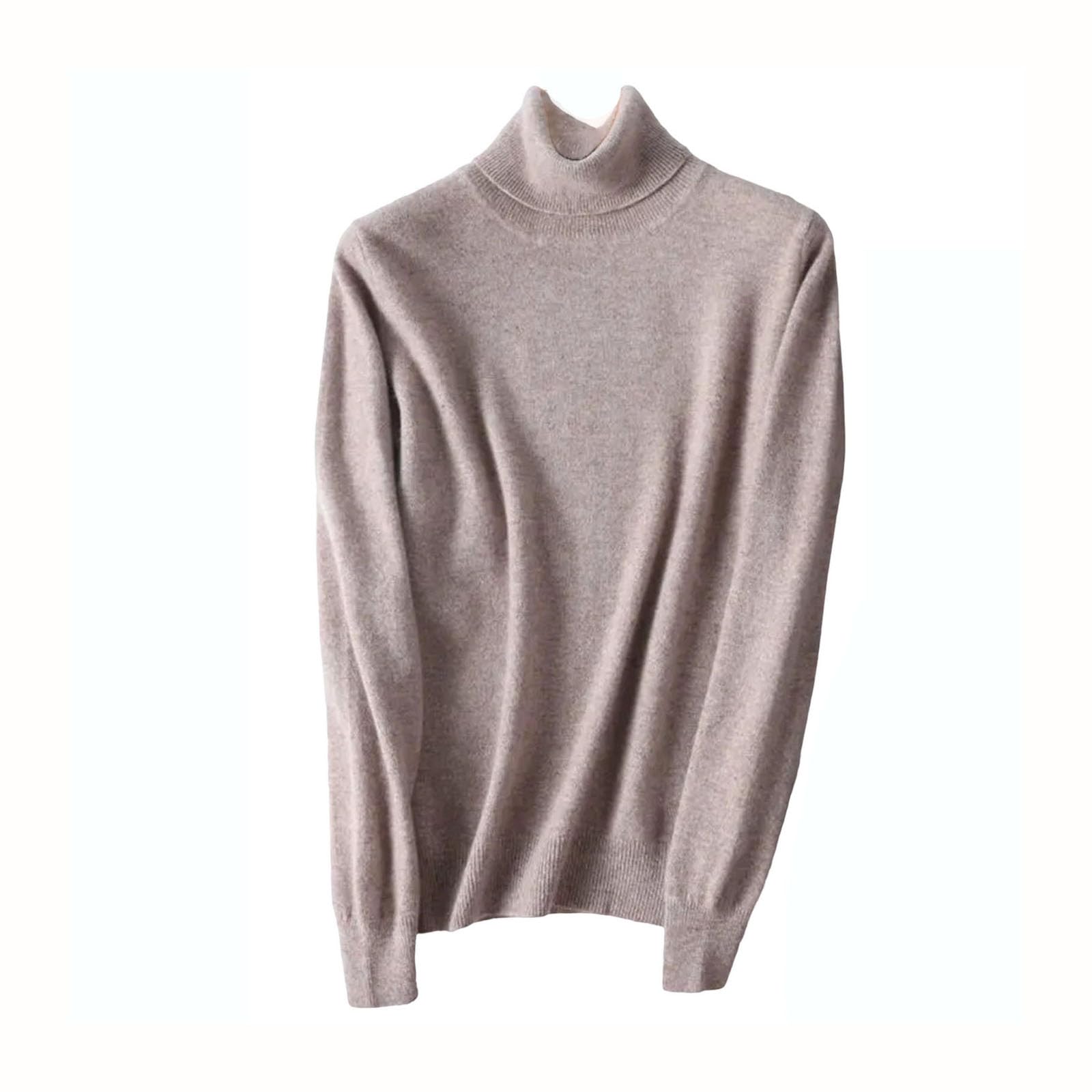 Womens 100 Percent Cashmere Turtleneck Sweater Winter Base Warm All-Match Knitted Pullover