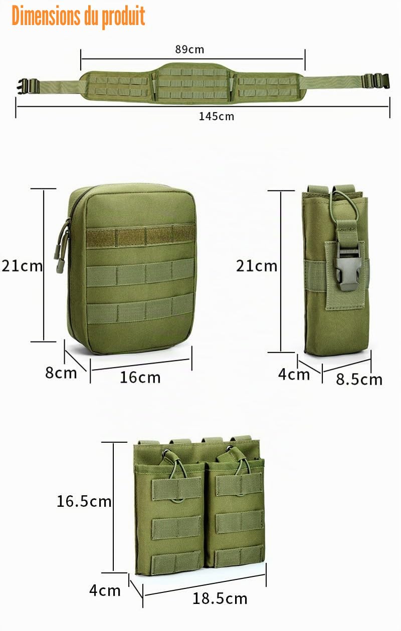 ACEXIER Sac Banane Tactique Multifonction pour Sports de Plein Air - Poche Poitrine pour Homme, Gcp (Green)