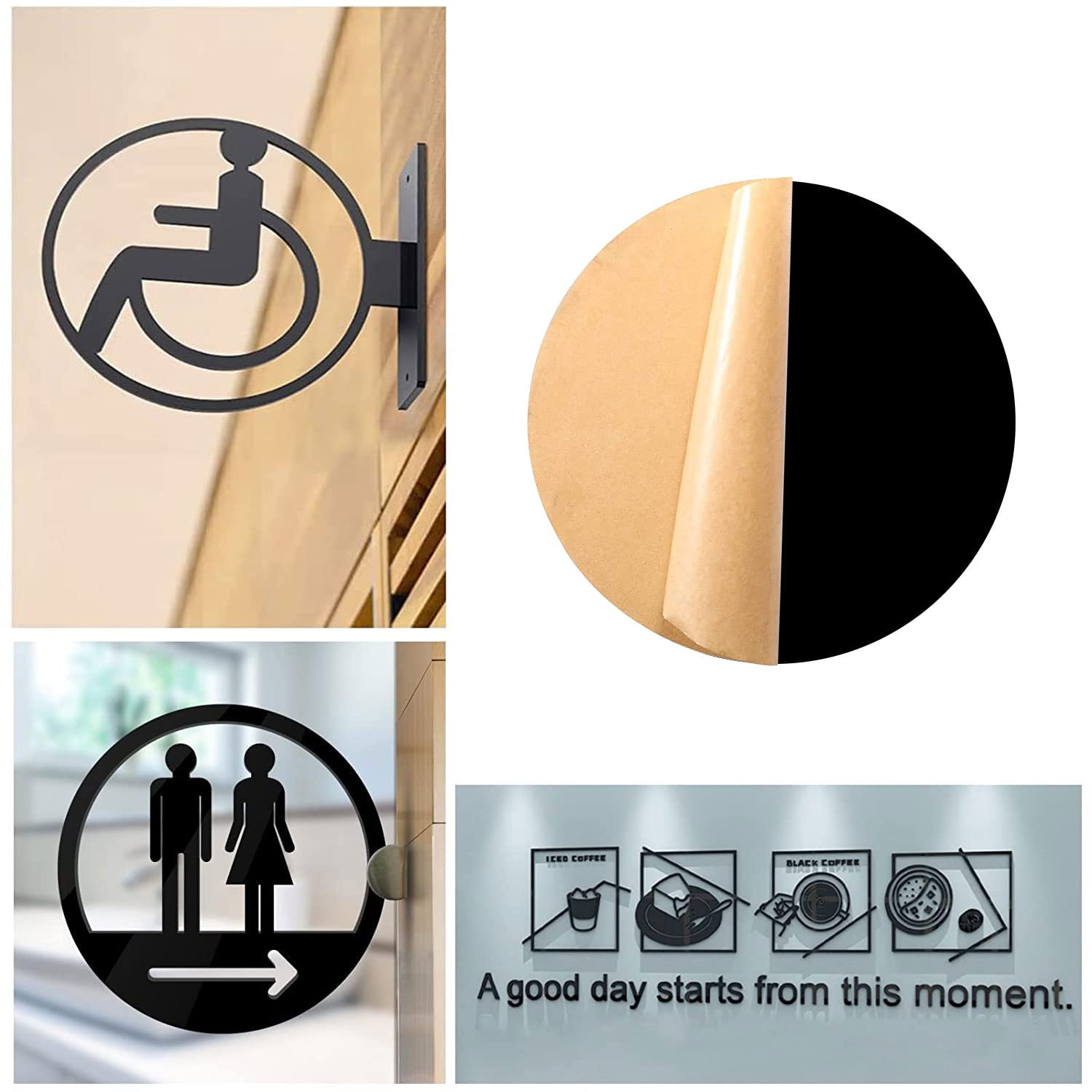 Black Acrylic Sheets - 9.44" Round Plexiglass -7