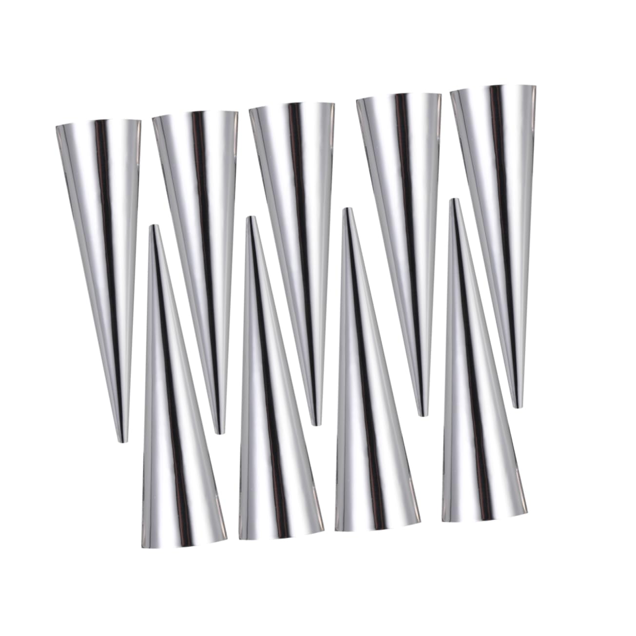 KICHOUSE Bread Baking Mold Conical Shaped Croissant Mould 9pcs Stainless Steel Bread Making Tools Baking Supplies