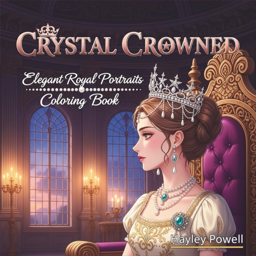 Crystal Crowned: Royal Portraits Coloring Book - 50 Unique Anime-Inspired Empresses with Intricate Jewelry and Ornate Crowns for Relaxation and Detailed Character Art (Anime Coloring Book)