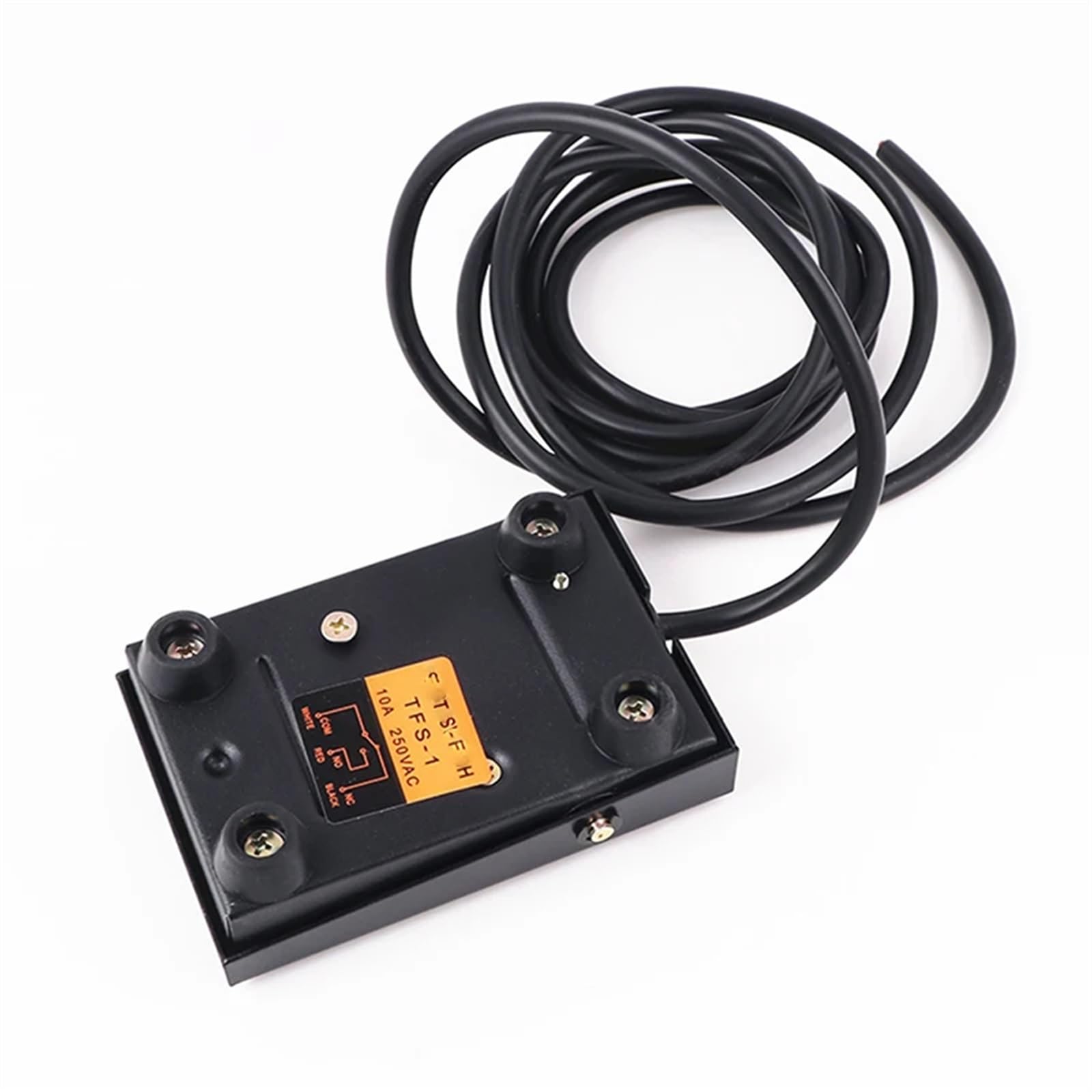 Interruttore a pedale TFS-1 AC 220V 10A 1NO 1NC SPDT Nero Superficie in gomma antiscivolo Interruttore momentaneo(10CM Wire)