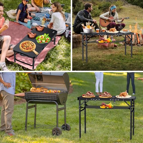 image for Anbte Folding Camping Table with Storage Net, 3ft Camping Table Alumin