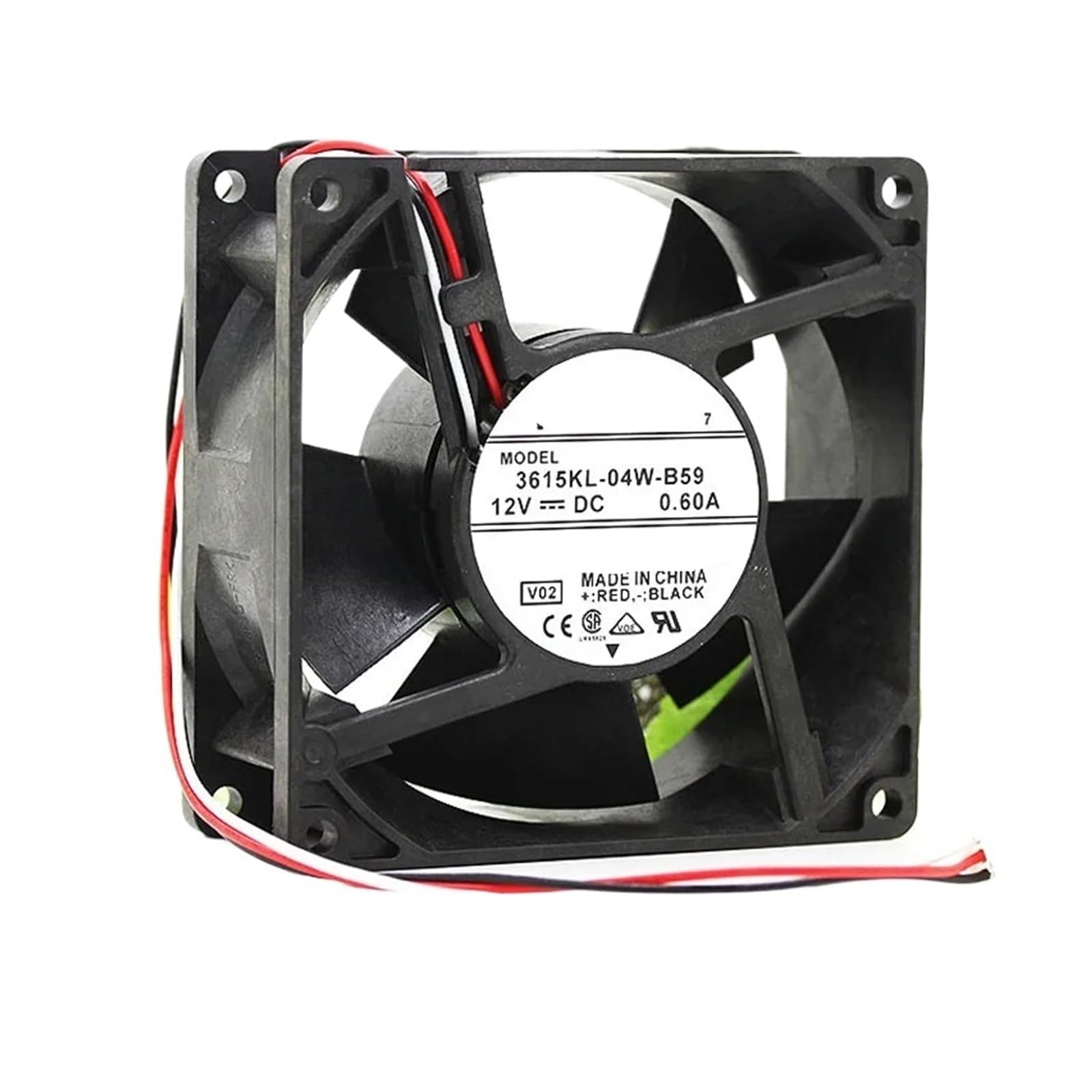 TPKMVGAP 3615KL-04W-B59 V02 DC 12V 0.60A 90x90x38mm 3-Wire Server Cooling Fan