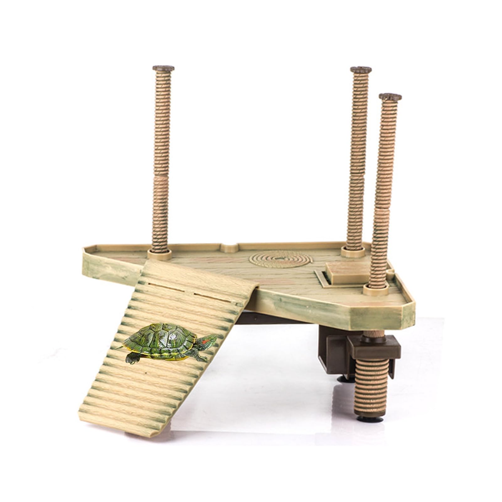 Piattaforma Galleggiante per Tartarughe, Piattaforma Galleggiante per Crogiolarsi, Piattaforma per Crogiolarsi per Tartarughe con Scala, Habitat per Tartarughe, Accessori per Acquari (Media)