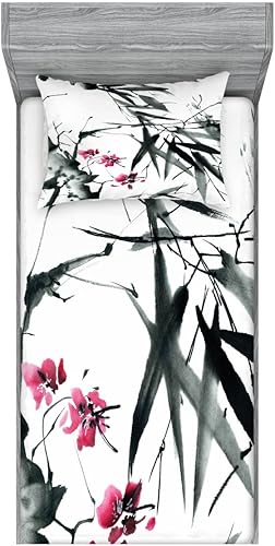 Miniatura 177 de Ambesonne Juego de sábanas bajeras y fundas de almohada, dibujos de aviones antiguos, vuelos clásicos con fechas, estilo vintage, diseño nostálgico,