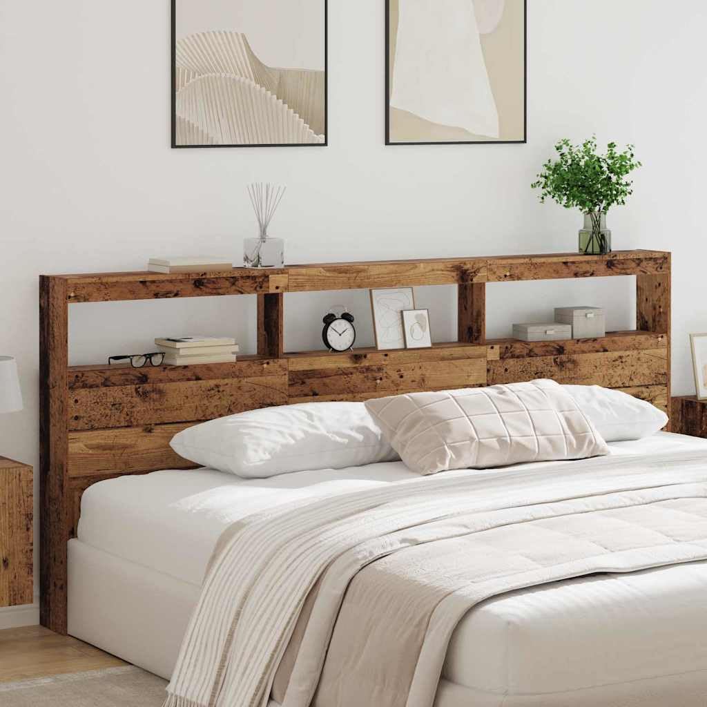 vidaXL Headboard Old Wood Engineered Wood, 220 x 17 x 102 cm - Image 3