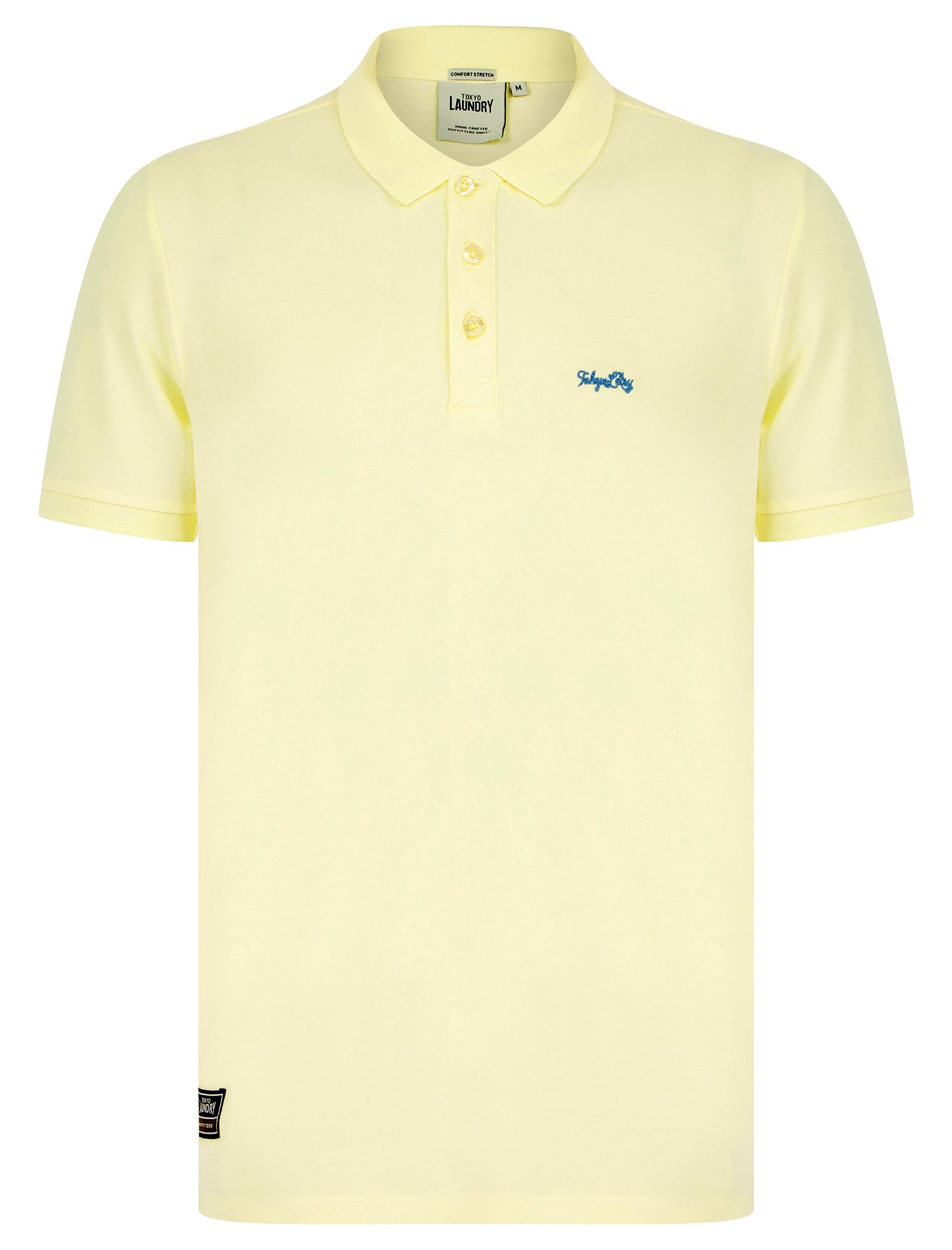 Tokyo Laundry Mortimer 2 Signature Cotton Pique Polo Shirt in Transparent Yellow XL