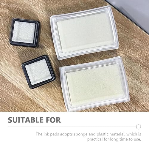 Miniatura 4 de EXCEART Almohadilla de tinta vacía en blanco, sin huellas dactilares, sin tinta, almohadilla de sello de tinta sin tinta, almohadillas de sello de
