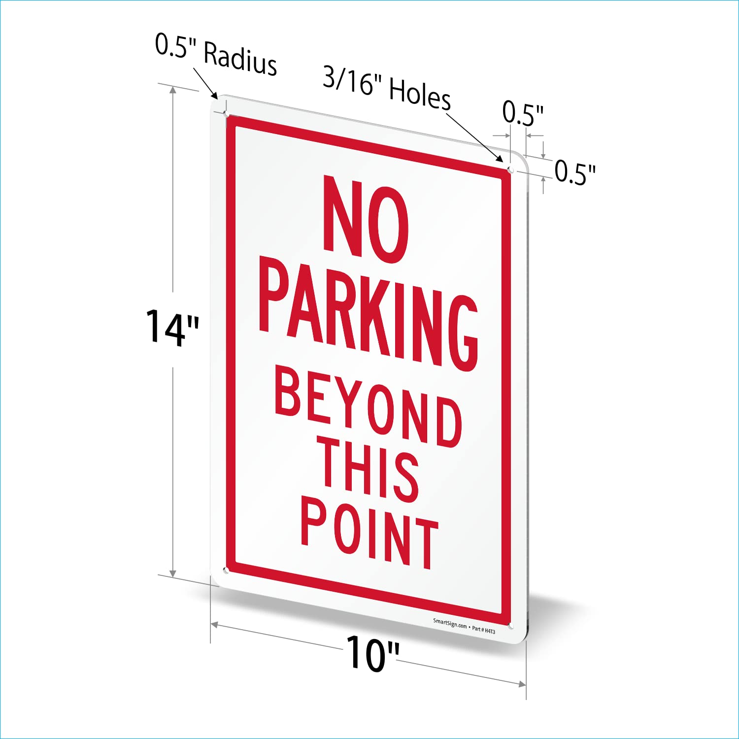 SmartSign "No Parking Any Time" Metal Sign - 14x10 Inch Aluminum