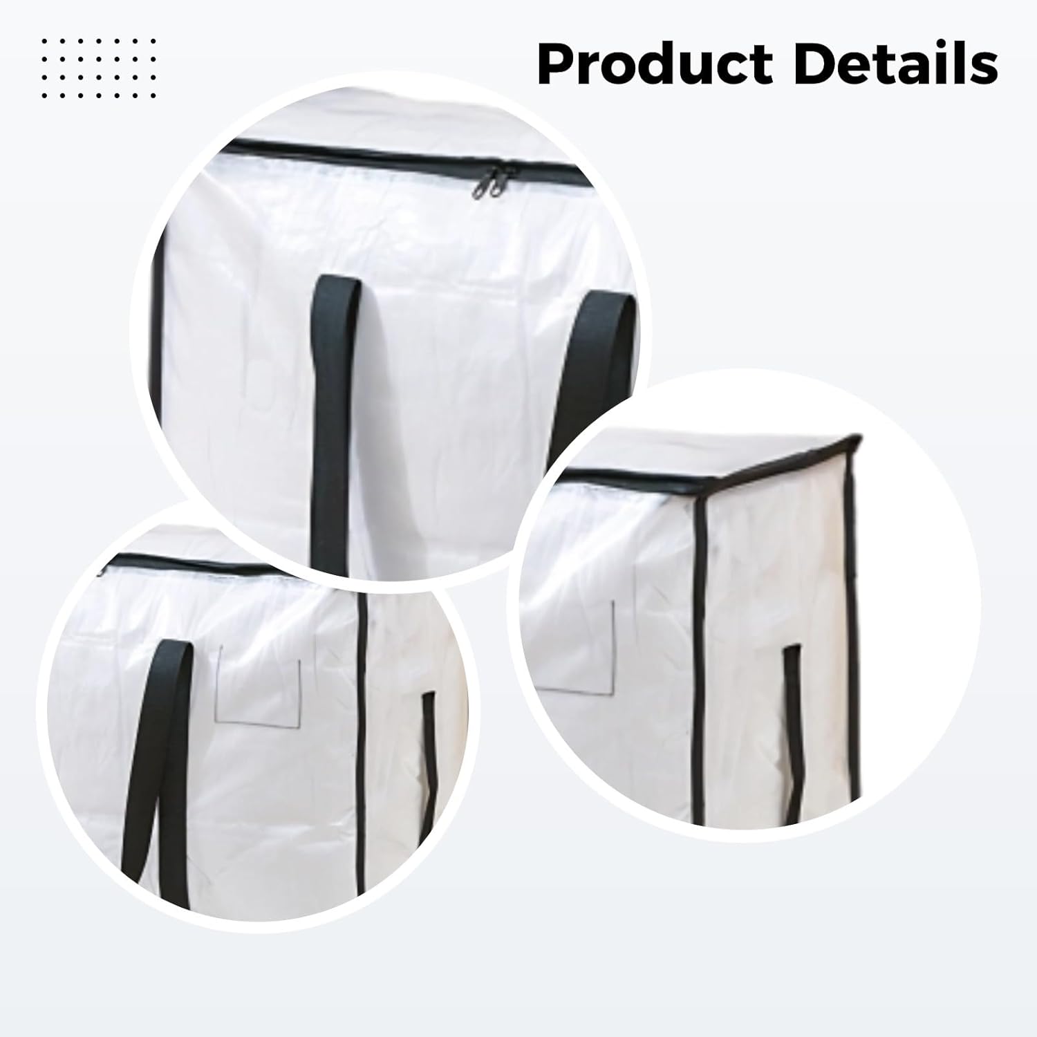 Clear Clothes Storage Bag, 4 Pcs L-Size, Waterproof Pp Fabric, Reinforced Handle, Moving Bags
