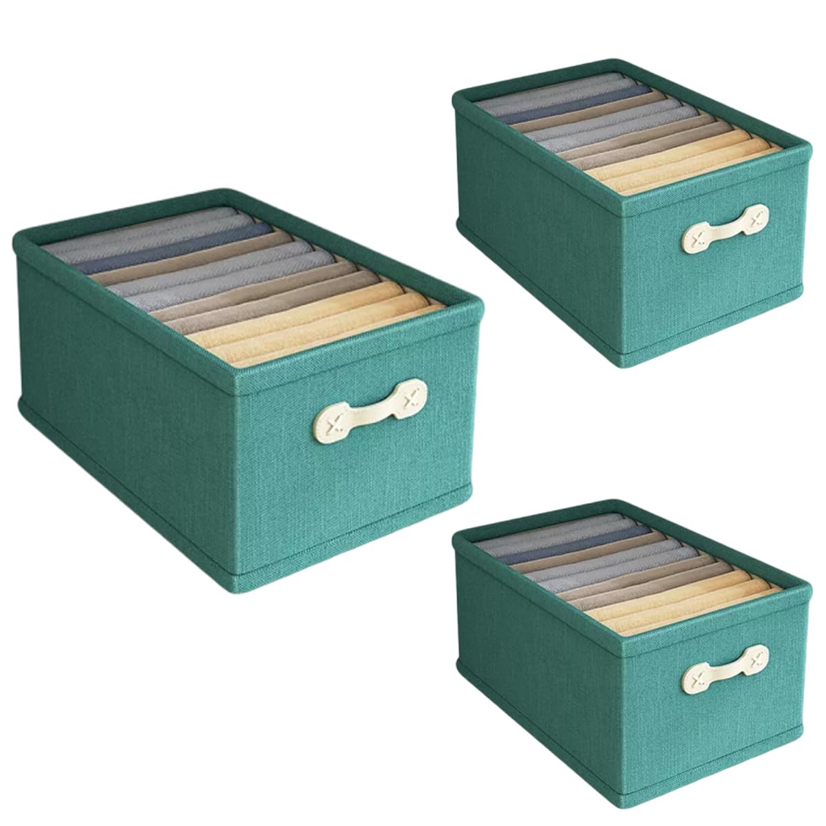 Ftyebdnc 3Pcs File Storage Boxes Without Lids, Foldable Fabric Organiser For Office Home/3Pcs/L50 X W40 X H29 Cm