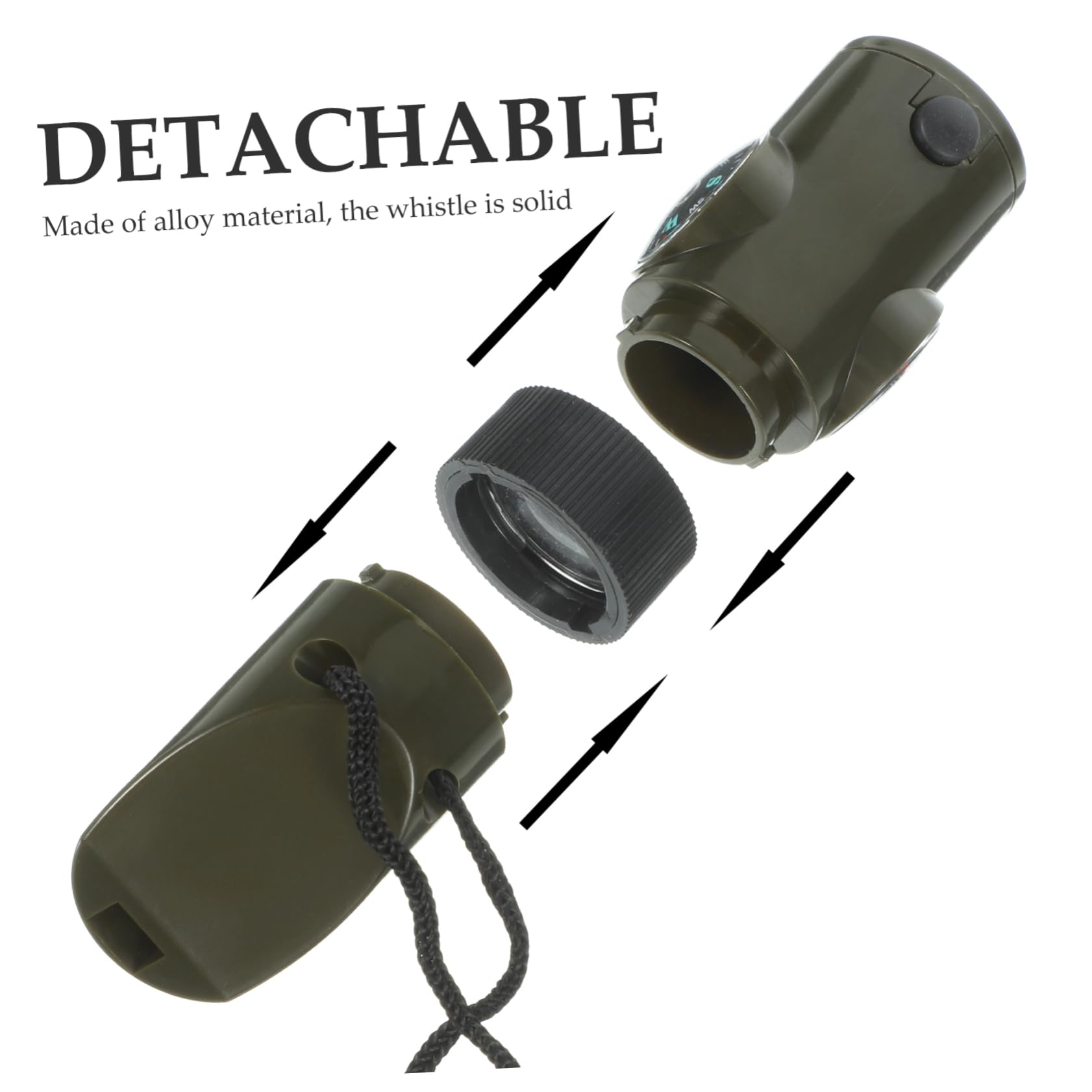 Sosoport Sifflet Multifonctionnel Kit Survie Sifflets d'urgence Sifflet en Titane Sifflet De Camping en Plein Air Fournitures De Plein Air Alliage