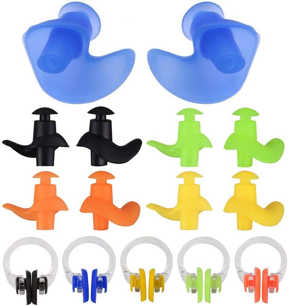 Amazon (Nose Clip & Earplugs[5 Pack]) linwnil Waterproof Silica Gel
