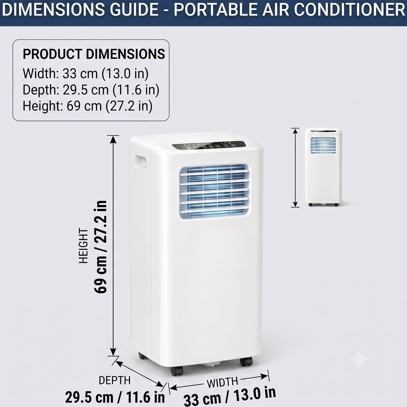Klimatyzator przenośny 9000 BTU, 3-w-1 wentylator osuszający do chłodzenia do pomieszczeń o powierzchni do 226 Sq Ft, wyświetlacz cyfrowy z pilotem i 24H Timer, ekologiczny czynnik chłodniczy R290, ko