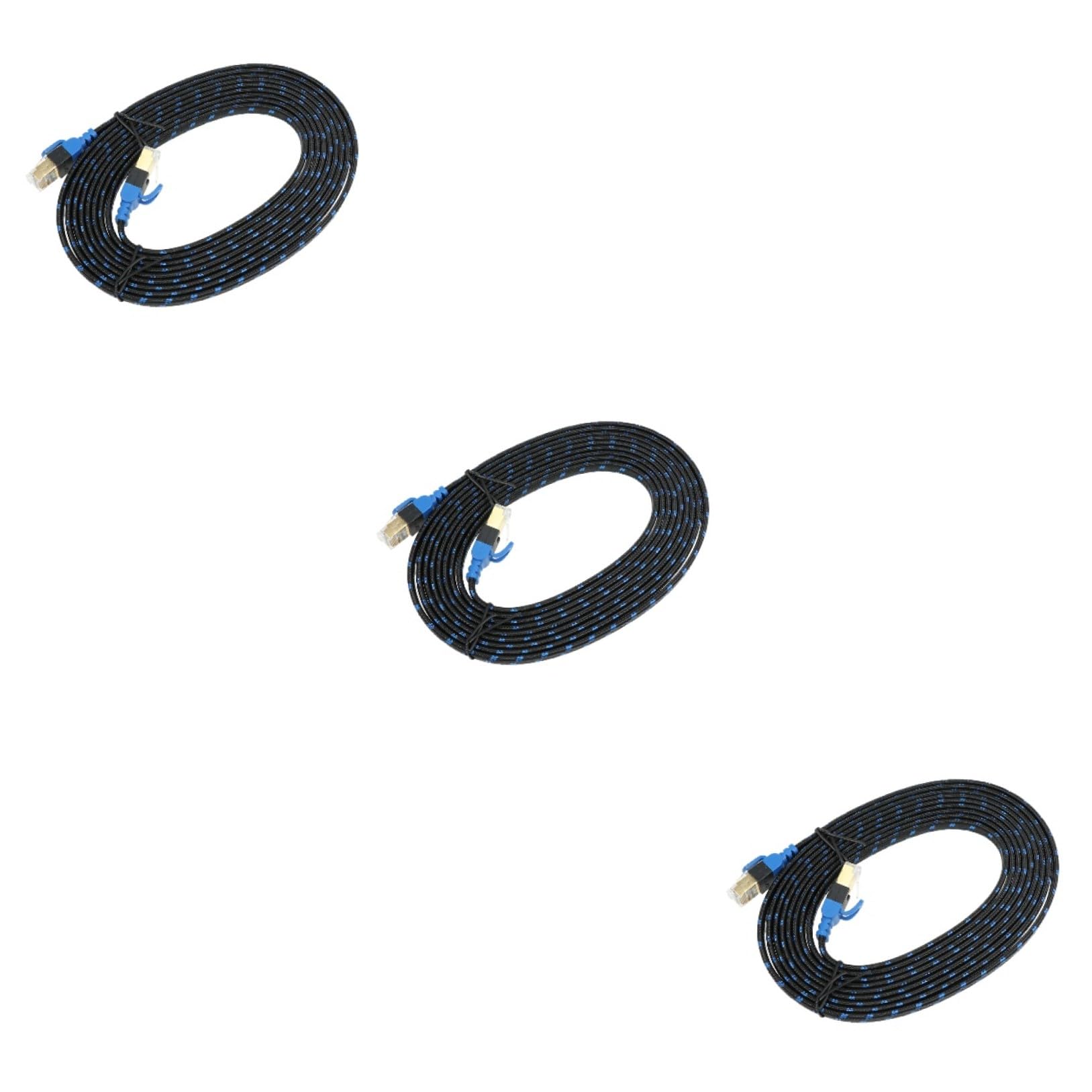 Gadpiparty 3Pcs 3 Filo Ethernet Cavo Ethernet Cat 7 Cavo Gigabit Portative Connettori Rosa Piatti In Ceramica Lan Aaa Batterie Ricaricabili Patch Di Rete Router