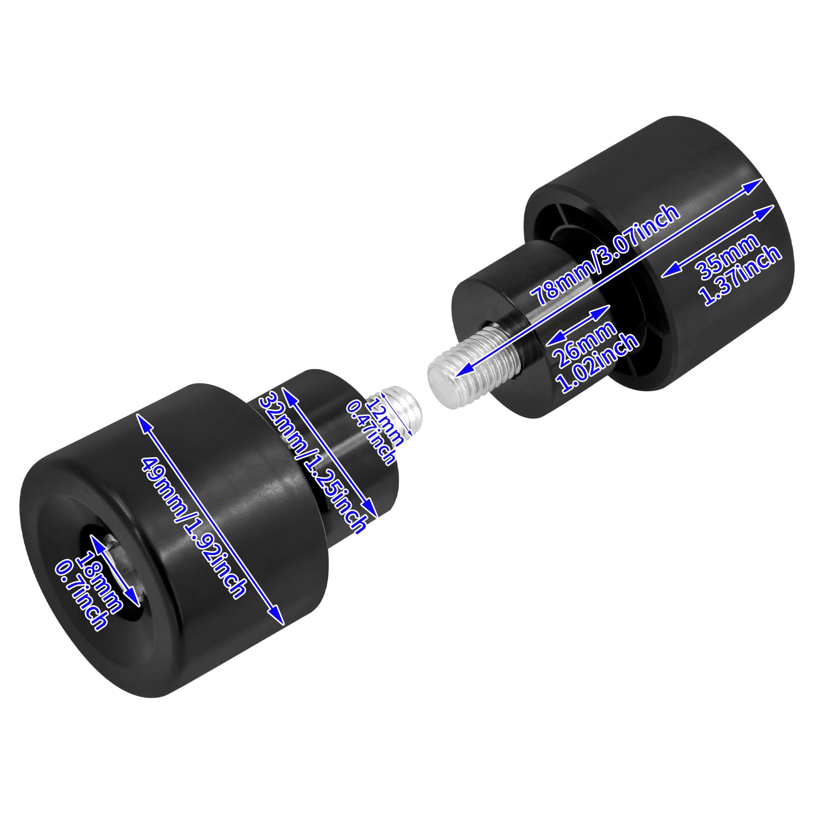 Moto Crash Bar Guard Ball Engine Guard Collision Protector Fit for Harley 2Pc Nero