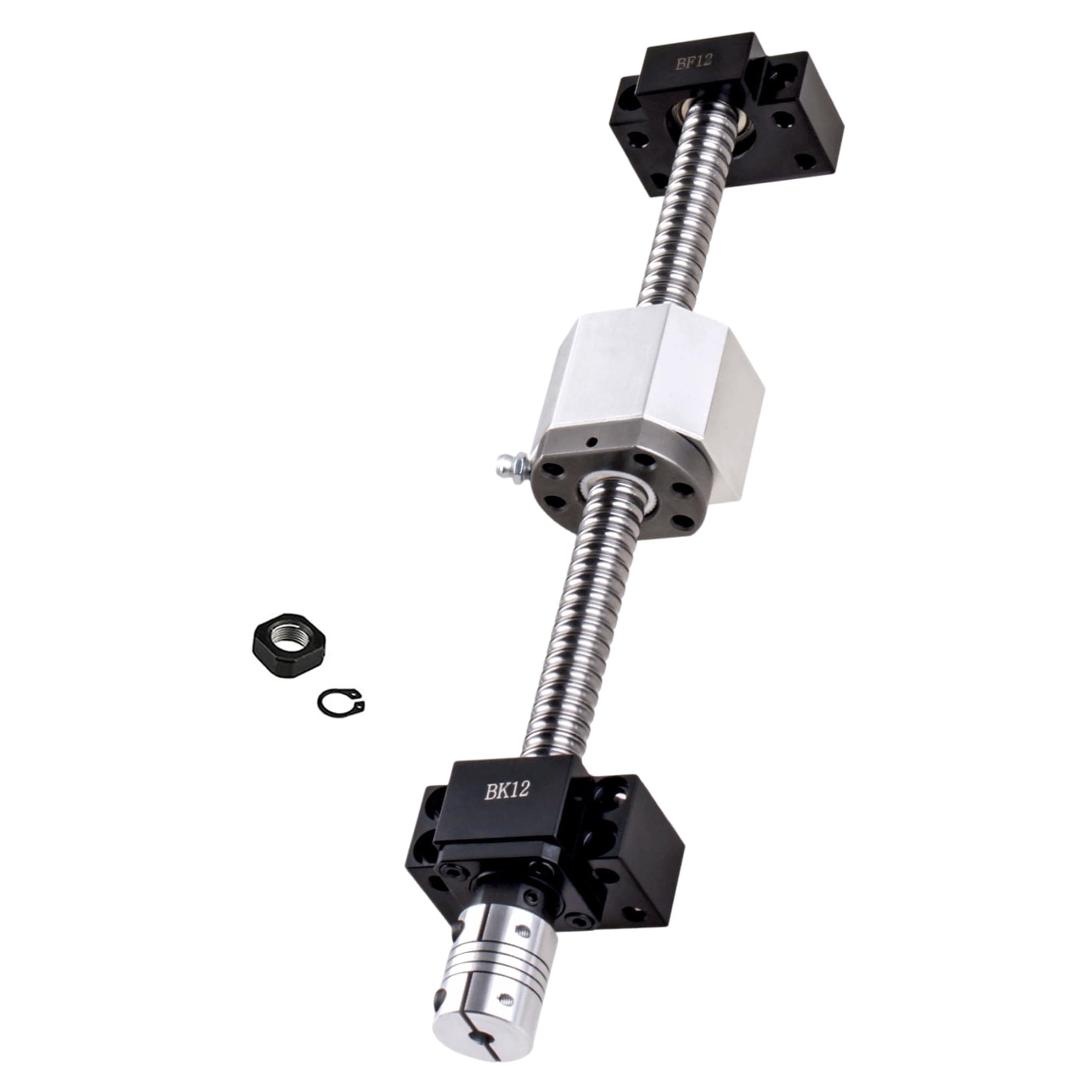 Kugelumlaufspindel SFU1605-1200mm, 1 Stück Kugelgewindespindel mit BK12/BF12 Endstütze, Muttergehäuse, Wellenkupplung, Ballschraube für CNC-Werkzeugmaschinen