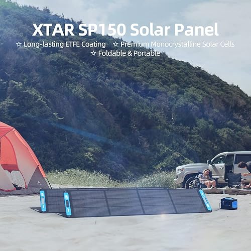 Miniatura 2 de XTAR Panel solar SP100 de 100 W, panel solar portátil de energía solar, panel solar plegable con cargador independiente, panel de energía solar para
