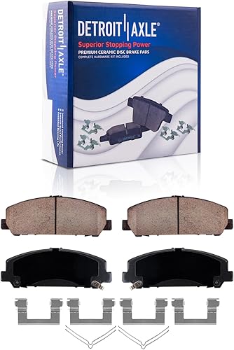 Miniatura 7 de Detroit Axle - Kit de freno delantero para Nissan Titan 2011-2019, Nissan Armada 2012-2014, rotores de freno de disco perforados y ranurados