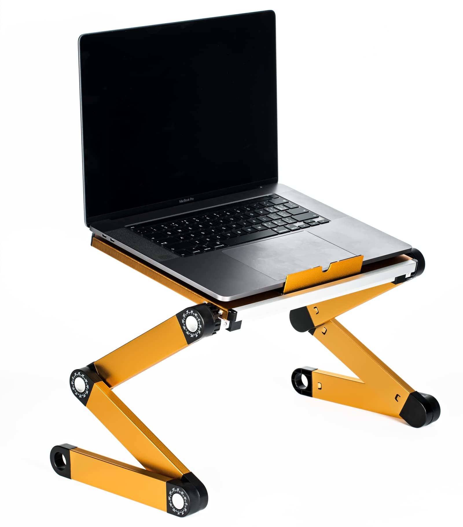 Soporte ergonómico portátil para Ordenador portátil, Mesa de Escritorio, Bandeja Plegable para Cama, Altura y ángulo Totalmente Ajustable con Ventiladores USB para Trabajar Desde casa o Viajes
