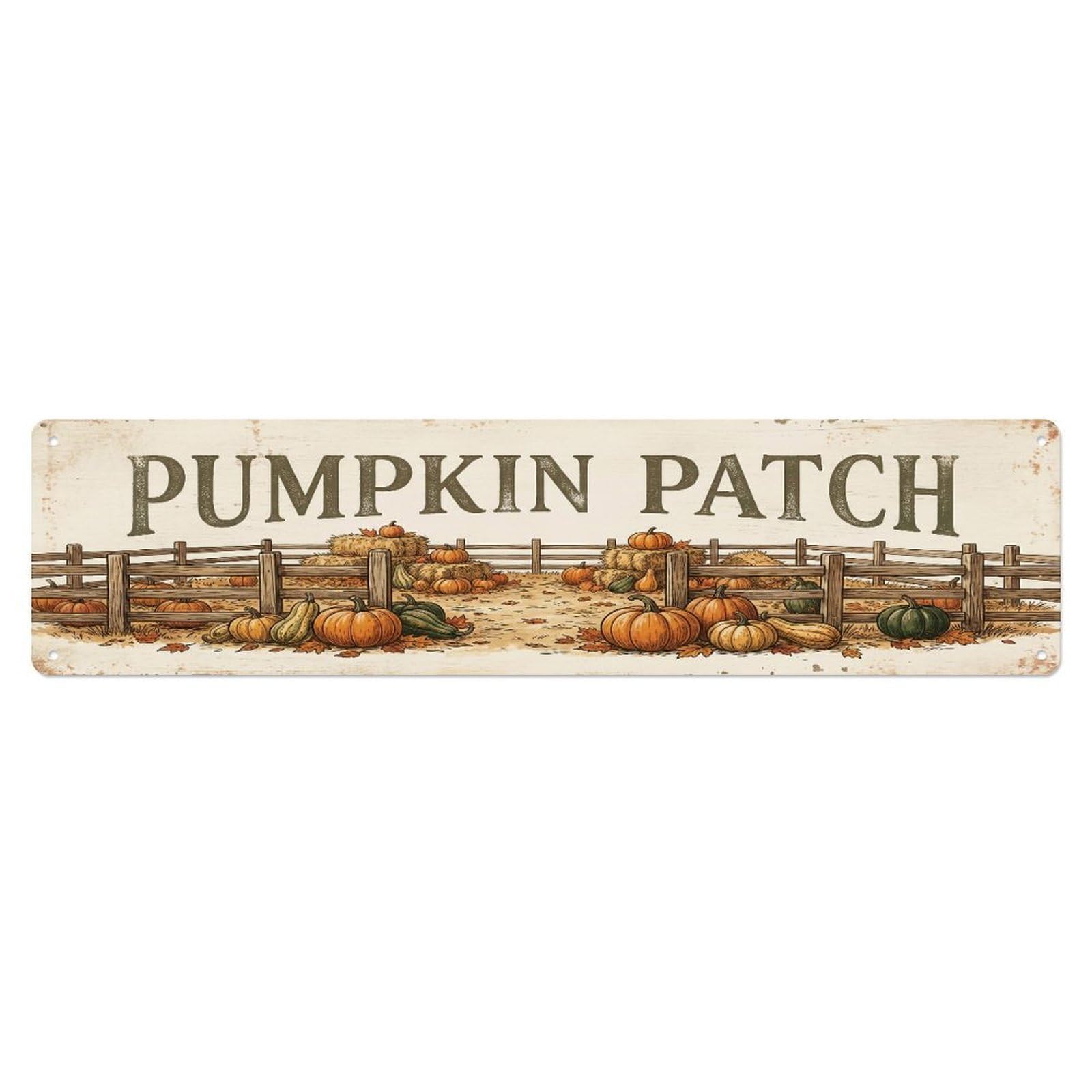 Xanthor Style Metal Tin Sign Vintage Pen Pumpkin Farmhouse Funny Gourd Backyard Farm