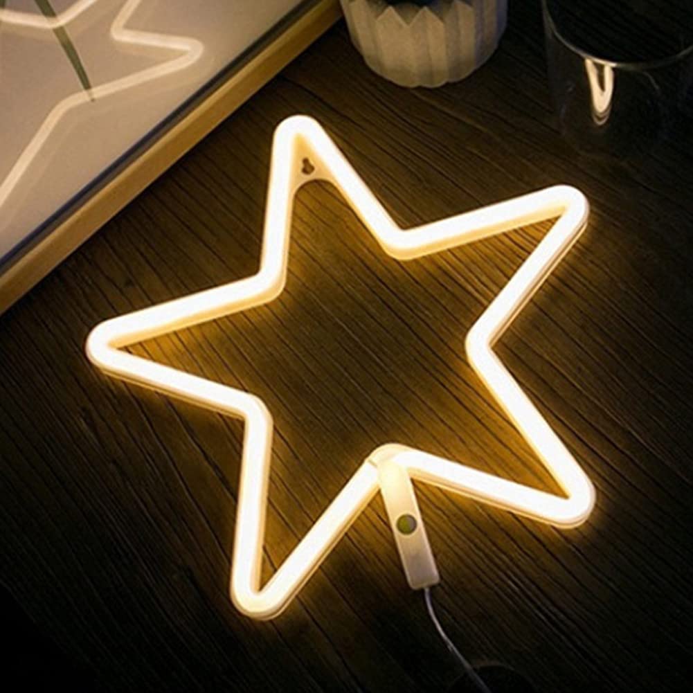 Colording Star Neon Signs,LED Neon Light Wall Light,Battery/USB Powered Neon Signs for Wall Decor,Bedroom,Kids Room,Living Room,Bar,Party,Christmas,Wedding-Blue Star — view 20