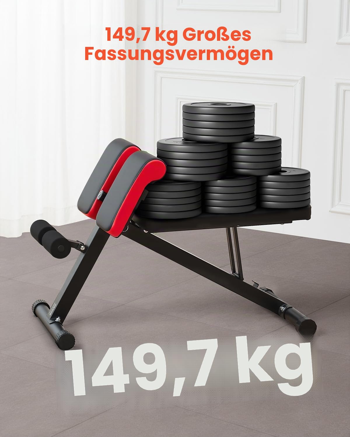 VEVOR multifunktionale Hantelbank für Ganzkörpertraining, Hyperextensionsbank Rückenverlängerung römischer Stuhl 150 kg belastbare verstellbare und faltbare Rückentrainer Heim-Fitnessstudio