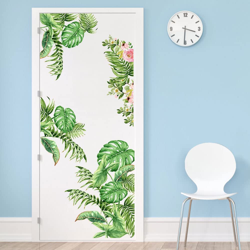Stickers Muraux Palmier Tropical Tanlaby - 3 Autocollants 29x90cm - Déco Salon, Chambre