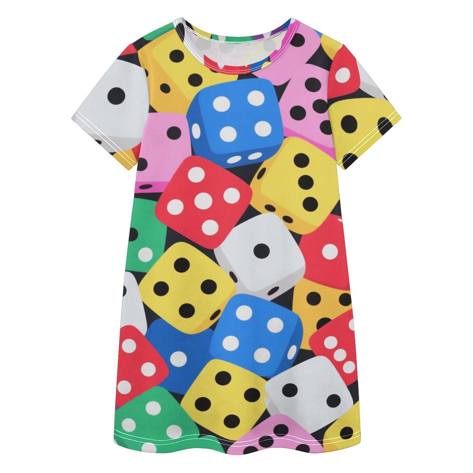 Vestidos casuales de dibujos animados para niñas de 2 a 8 años en verano 8