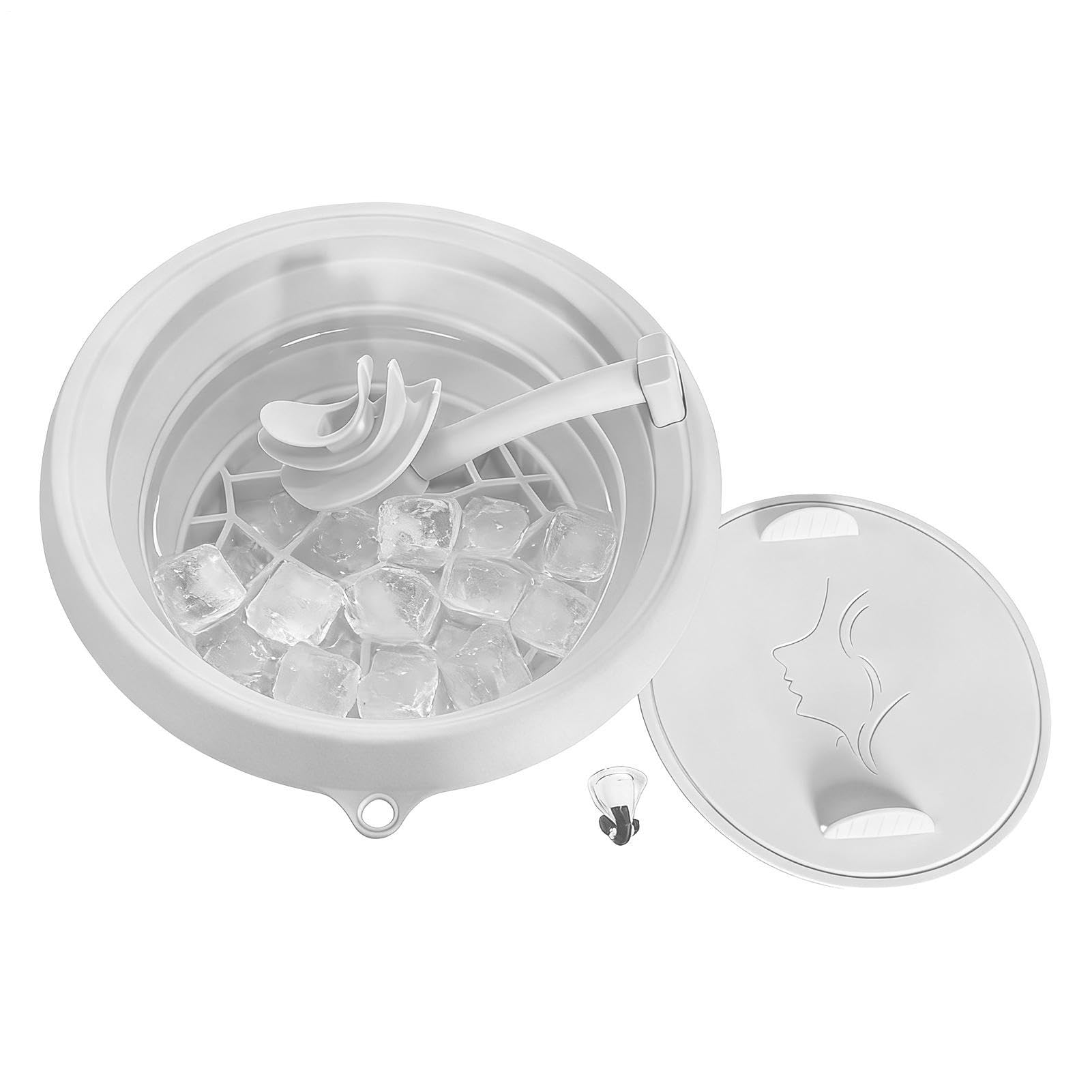 Recipiente portátil para baño de inmersión fría facial con diseño de silicón ahorra espacio