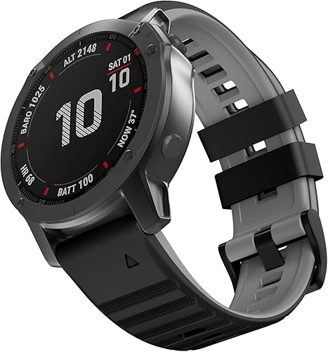 MYSNBKN Compatible con Garmin Fenix 66 Pro Band 0.866 pulgadas (0.866 in) Correa de silicona suave de fácil ajuste para relojes inteligentes Fenix 5