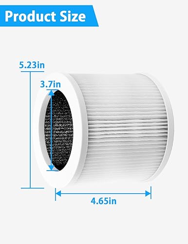 Miniatura 2 de BBT BAMBOOST Filtro de repuesto A1 compatible con VEWIOR A1, AME=EU AP01W, KOIOS HQKJ-50 purificadores de aire, 3 en 1 True HEPA y filtro de carbón