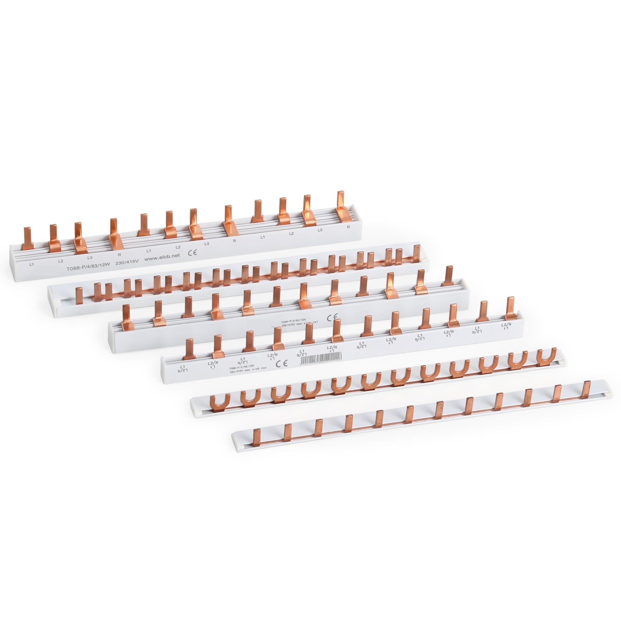 Vhderfh Dpn Type 12Way Pin Type Fork Type Copper Busbar For Distribution Box Circuit Breaker Mcb 63A Connector Busbar Connection(Dpn Type 12Way)