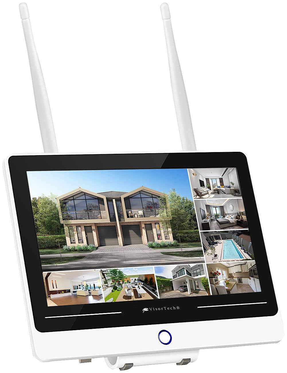 VisorTech System monitoringu WiFi 6 z 12,5-calowym monitorem dotykowym, rejestratorem HDD i 4 kamerami 2K IP66