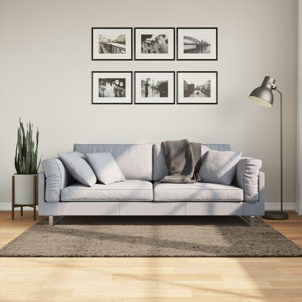Tapis à poils longs gris brillant pour salon et chambre à coucher ISTAN 120x170cm ambiance cosy