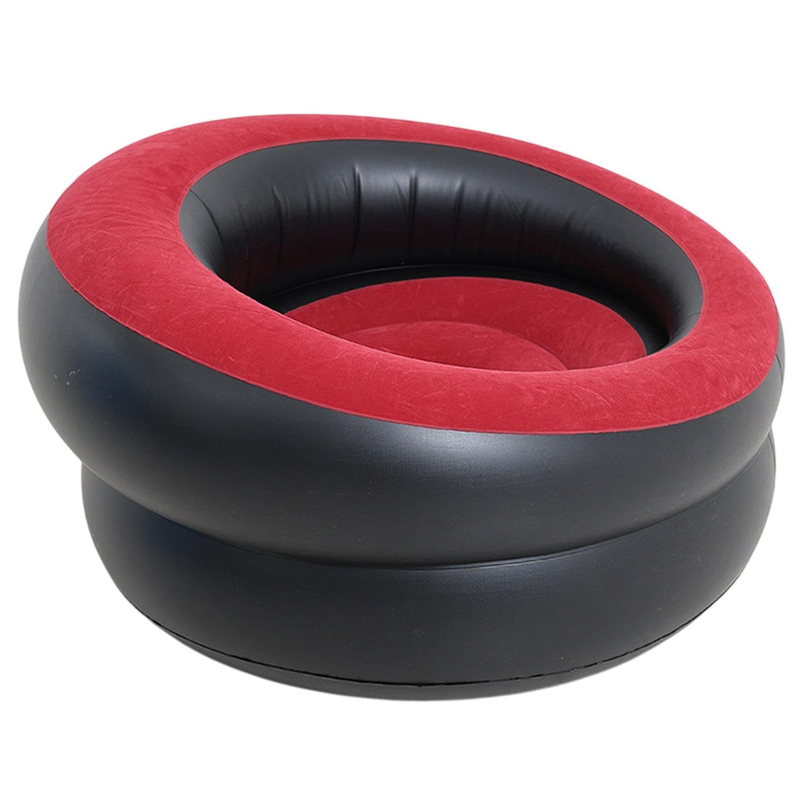 CALANDIS Inflatable Lounge Chair Blow up Chair for Outdoor Furniture Indoor Game Room Red Black | Furniture-image-31