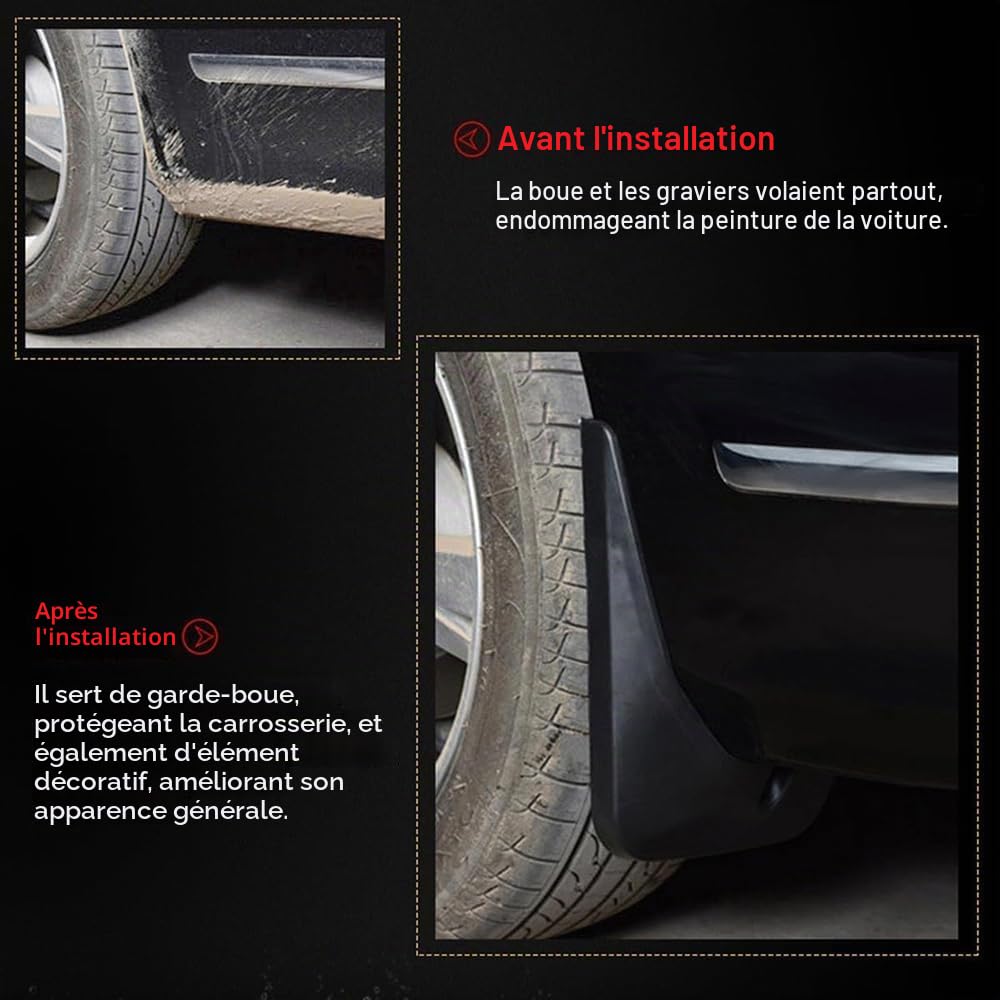 4 Bavettes Protection Auto pour Citroën Jumper (2010-2025) – Garde-Boue TPE Haute Résistance, Kit Complet Avant & Arrière, Anti-Boue & Anti-Sable – Protection Carrosserie Hiver (Citroën Noir)
