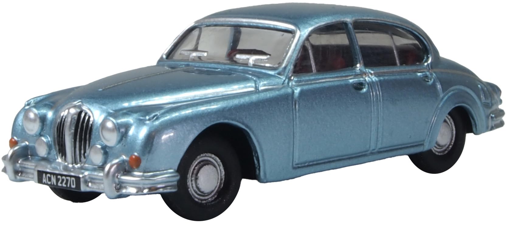 Oxford Diecast 1:76 Jaguar Mk2 Opalescent Silver Blue Model 76JAG2008
