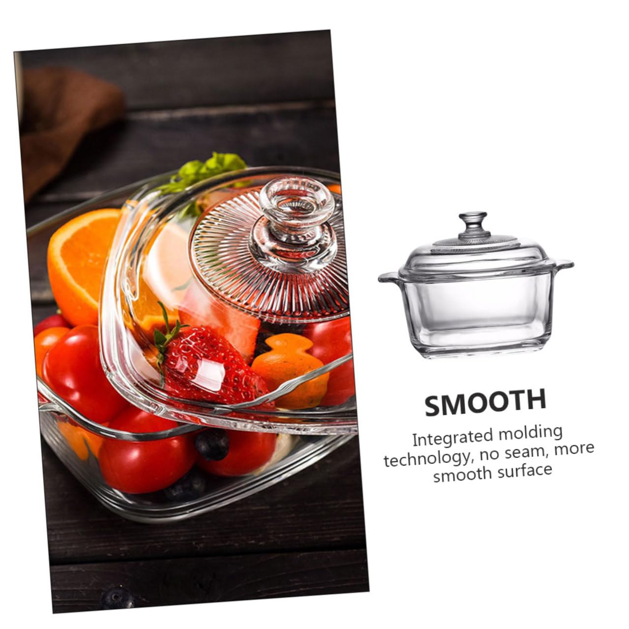 VALICLUD 1l Mikrowellengeeignete Glasschüssel mit Deckel Dickwandige Rissfeste Suppenaufbewahrungsschüssel im Kristallklaren Design für Tisch und Snackbar